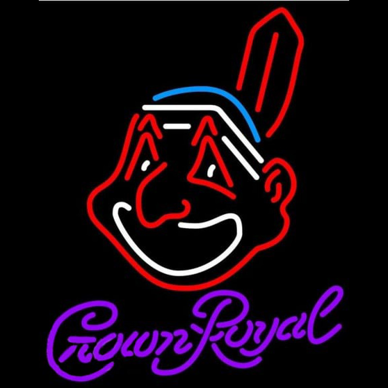 Custom Crown Royal Cleveland Indians MLB Beer Sign Neon Sign USA