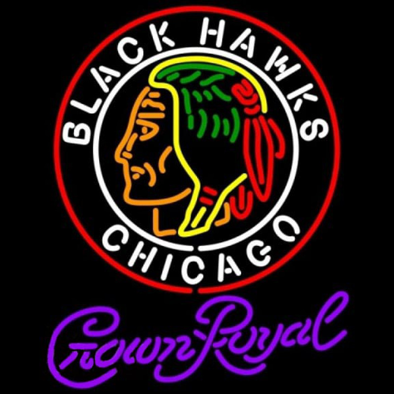 Custom Crown Royal Commemorative 1938 Chicago Blackhawks Hockey Beer Sign Neon Sign USA