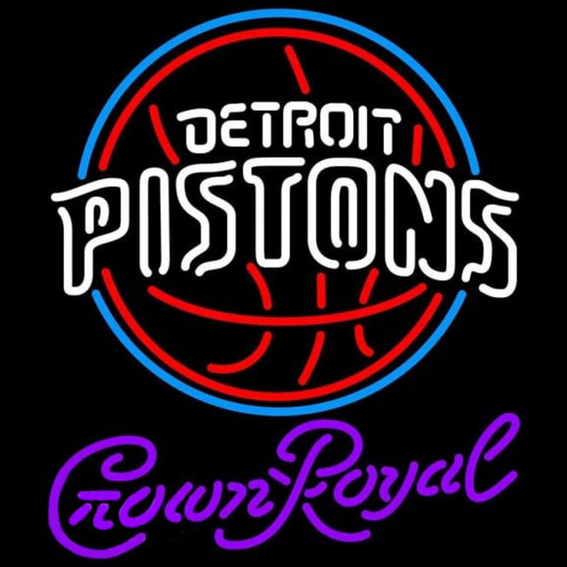 Custom Crown Royal Detroit Pistons NBA Beer Sign Neon Sign USA