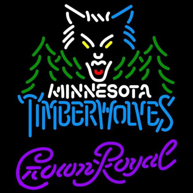 Custom Crown Royal Minnesota Timberwolves NBA Beer Sign Neon Sign USA