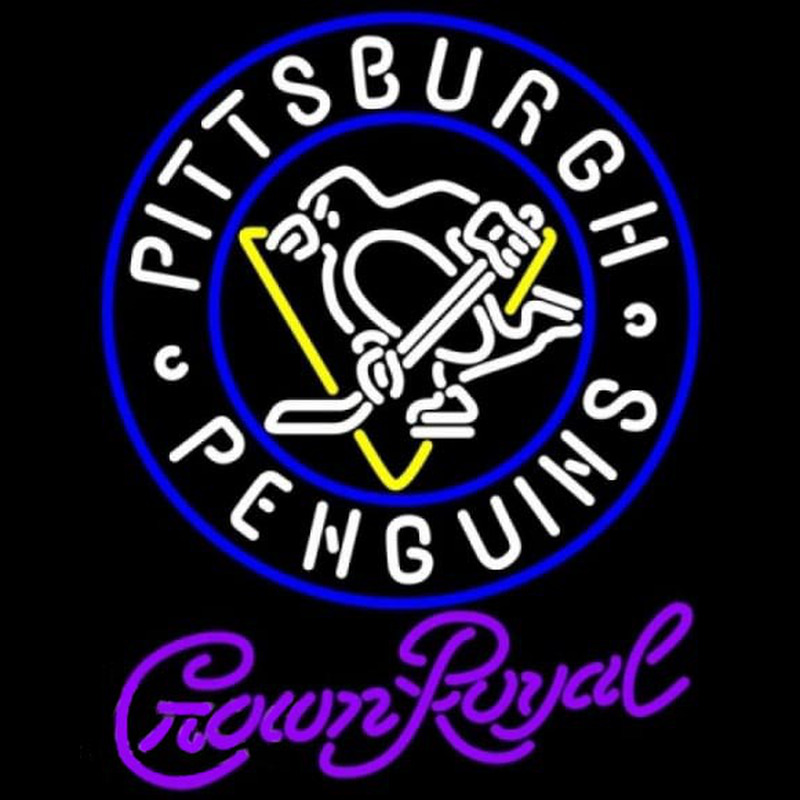 Custom Crown Royal Pittsburgh Penguins Hockey Beer Sign Neon Sign USA