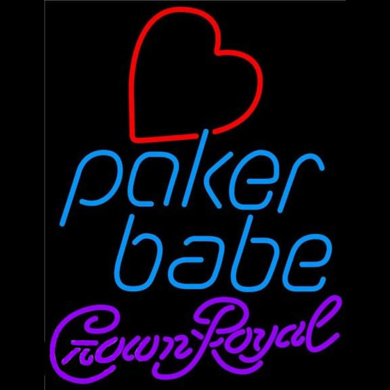 Custom Crown Royal Poker Girl Heart Babe Beer Sign Neon Sign USA