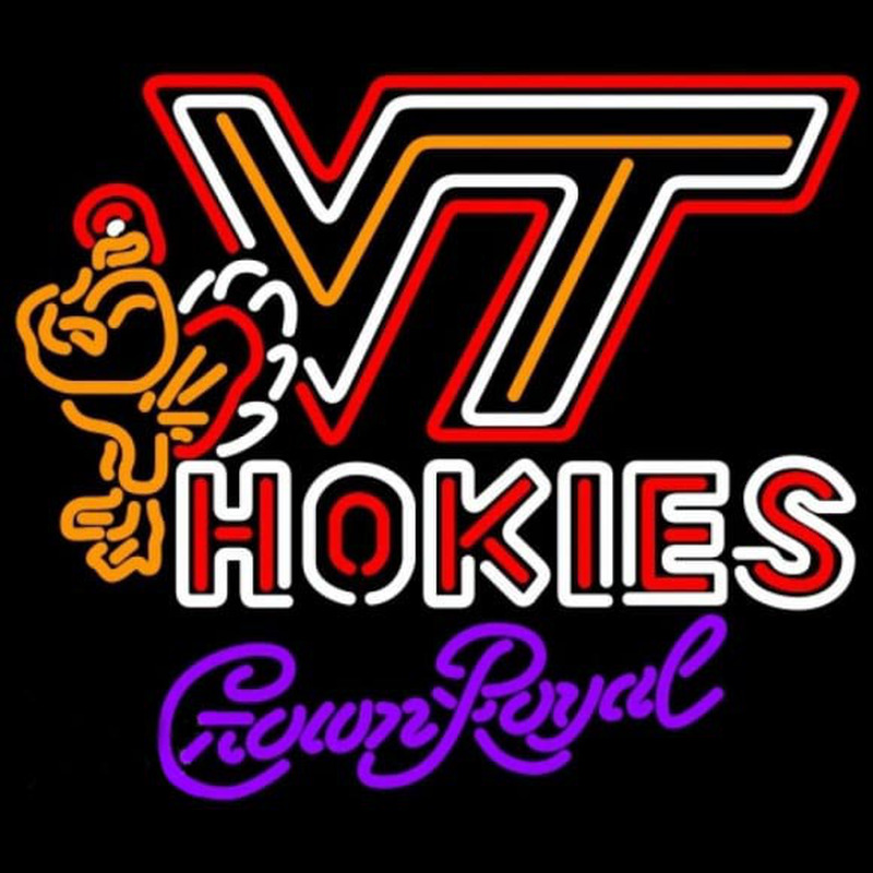 Custom Crown Royal Virginia Tech Vt Hokies Logo Hockey Beer Sign Neon Sign USA