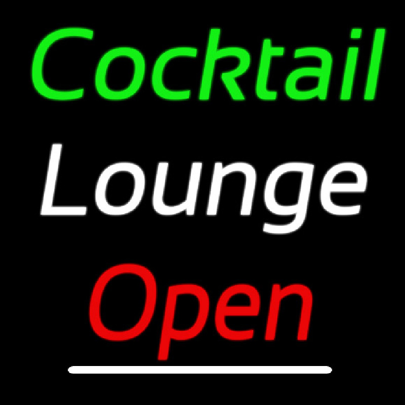 Custom Cursive Cocktail Lounge Open 2 Neon Sign USA