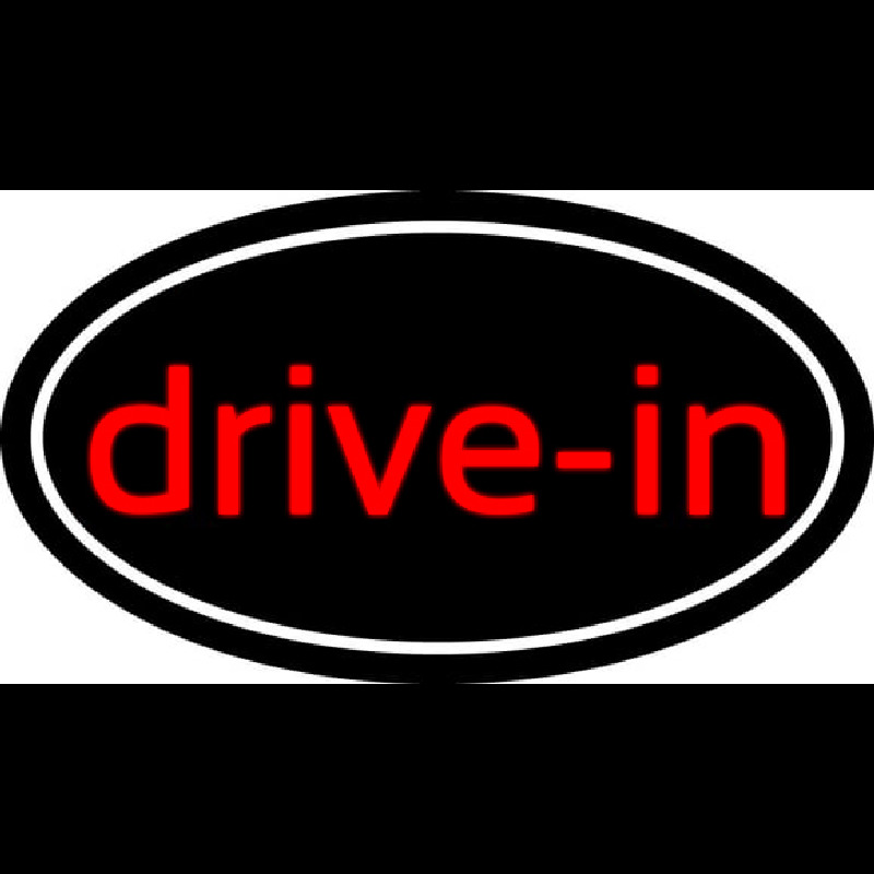 Custom Cursive Drive In With Border Neon Sign USA