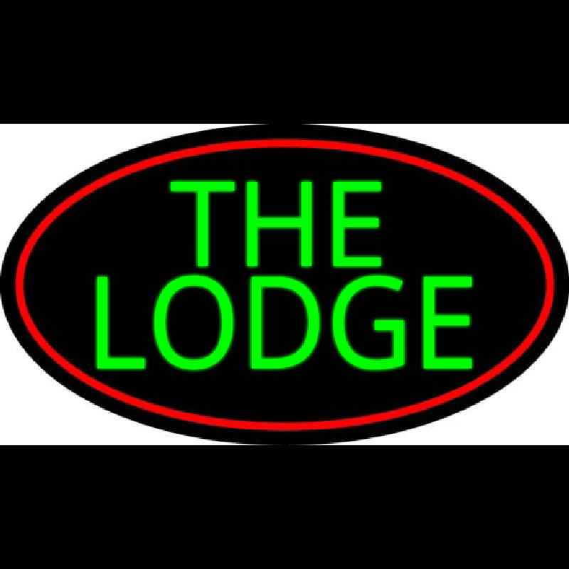 Custom Cursive Green Lodge And Red Border Neon Sign USA