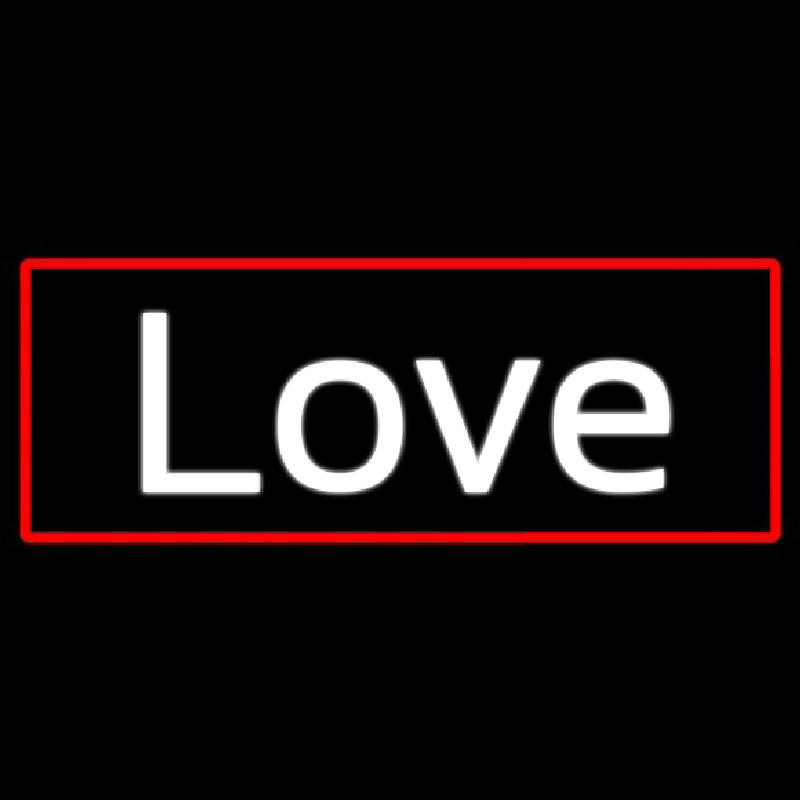 Custom Cursive Love With Red Border Neon Sign USA