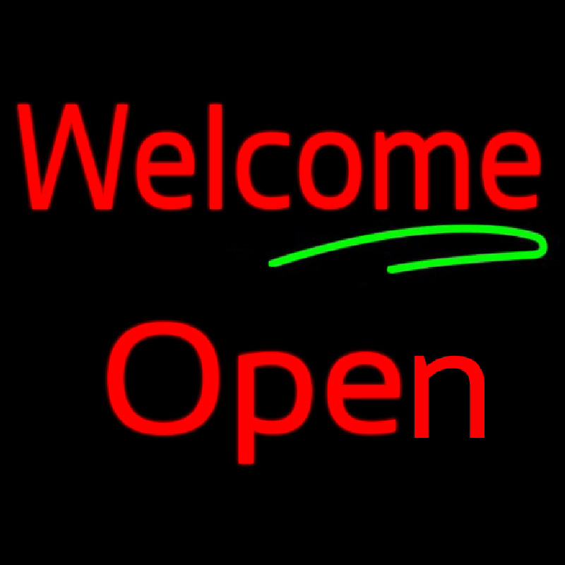 Custom Cursive Welcome Open Neon Sign USA