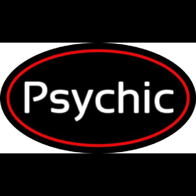 Custom Cursive White Psychic Red Border Neon Sign USA