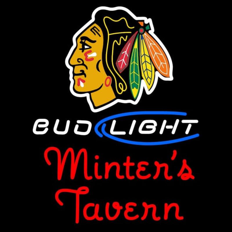 Custom Custom Chicago Blackhawks Bud Light With Minters Tavern Neon Sign Neon Sign USA