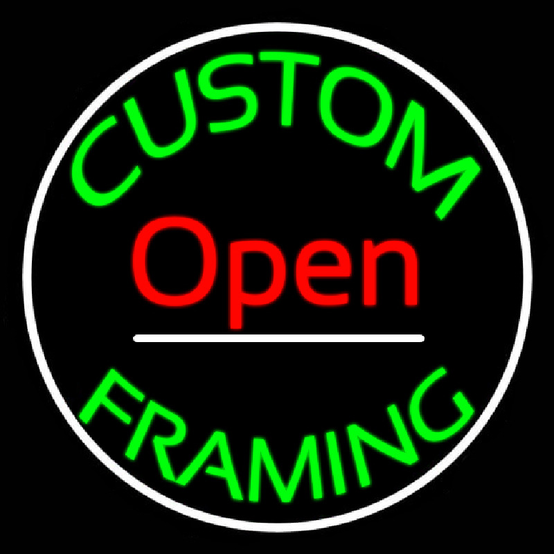 Custom Custom Framing Open Frame With Border Neon Sign USA