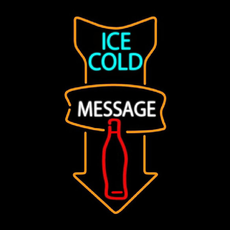 Custom Custom Ice Cold Cold Drinks Neon Sign USA
