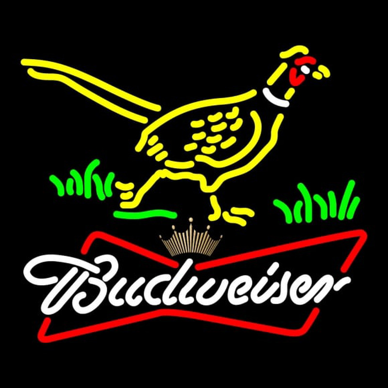 Custom Custom Pheasant Budweiser Tie Crown Neon Sign USA