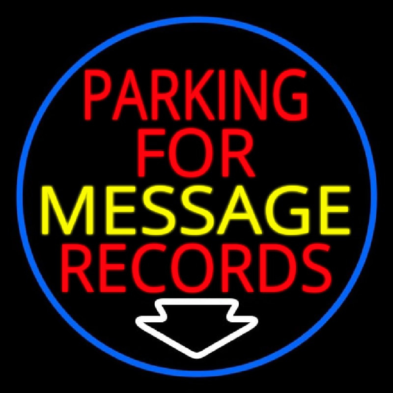 Custom Custom Red Parking For Records White Border Neon Sign USA