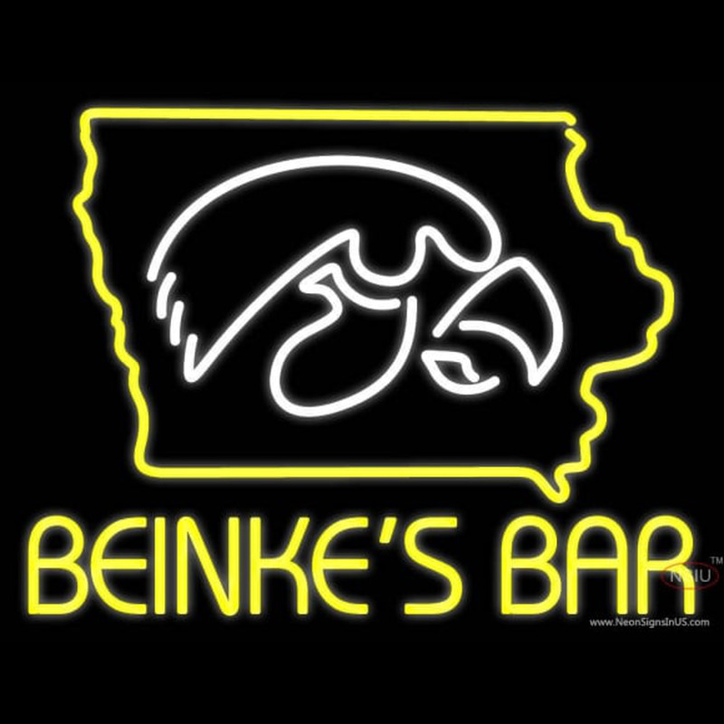 Custom Custom University Of Iowa Hawkeyes With Beinke Real Neon Tube Neon Sign Neon Sign USA