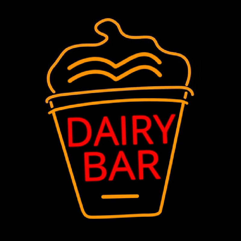 Custom Dairy Bar With Logo Neon Sign USA