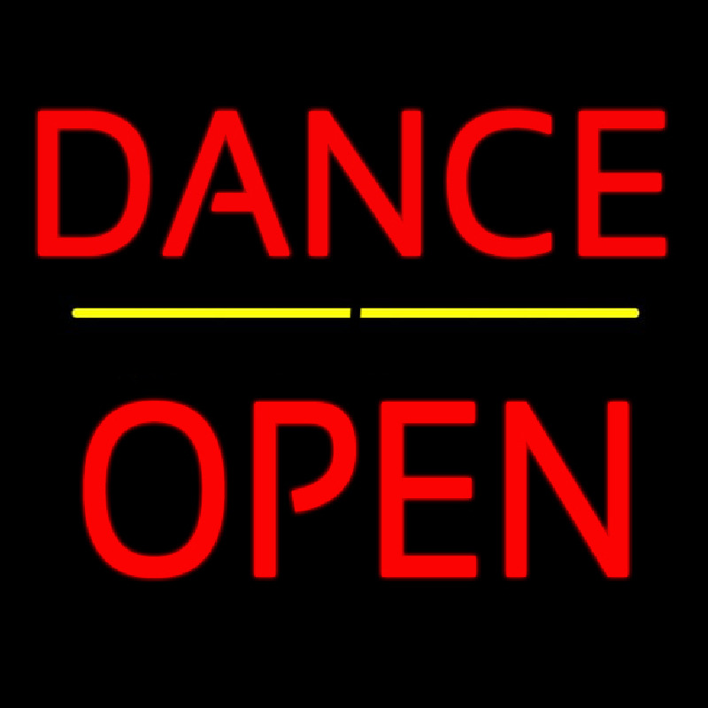 Custom Dance Block Open Yellow Line Neon Sign USA