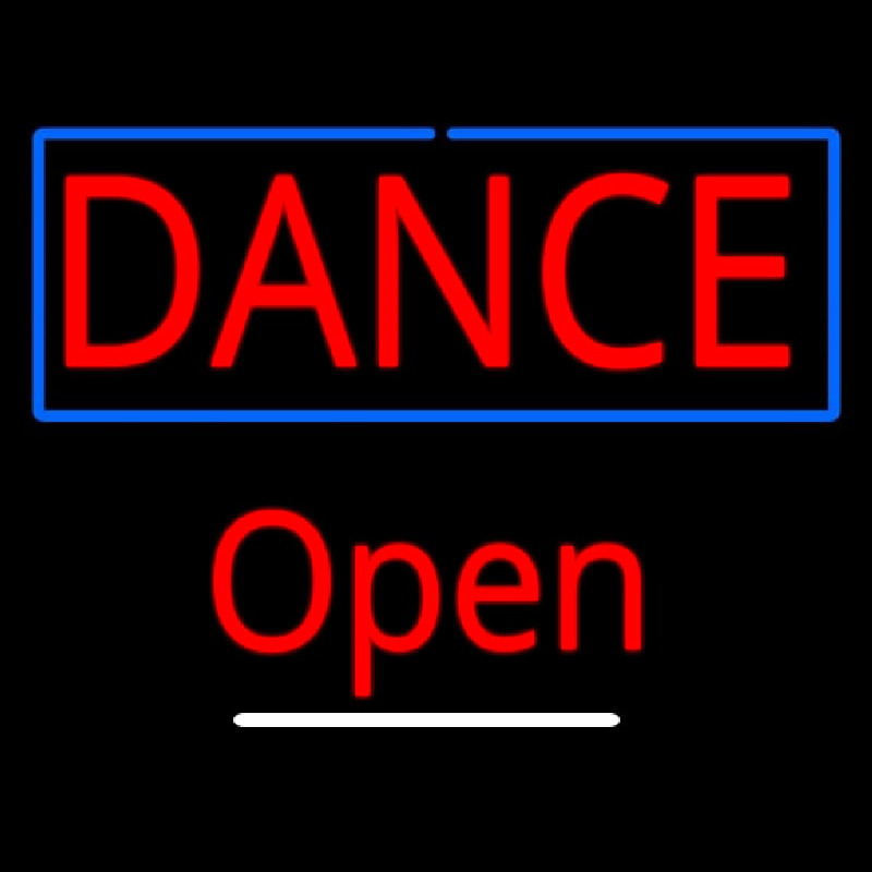 Custom Dance Open White Line Neon Sign USA