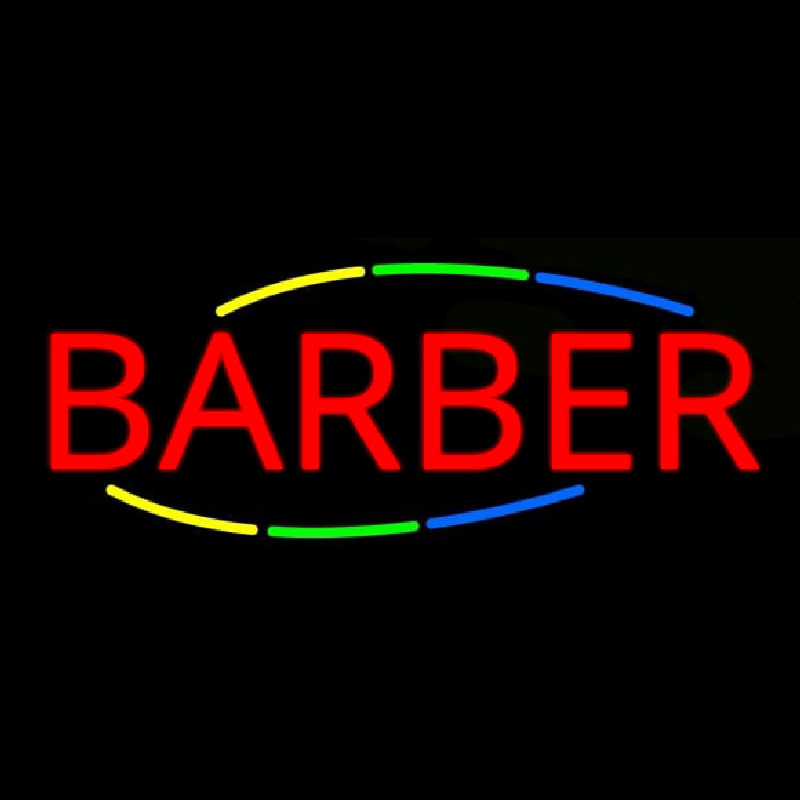 Custom Deco Style Multi Colored Barber Neon Sign USA