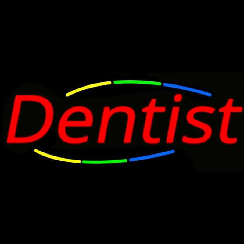 Custom Deco Style Multi Colored Dentist Neon Sign USA