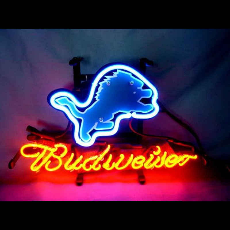 Custom Detroit Lions Football Budweiser Neon Light Sign Neon Sign USA