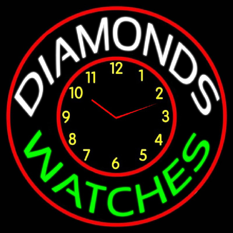 Custom Diamonds Watches Block Neon Sign USA