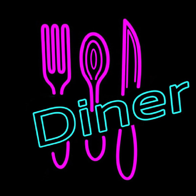 Custom Dinner With Spoon Neon Sign USA