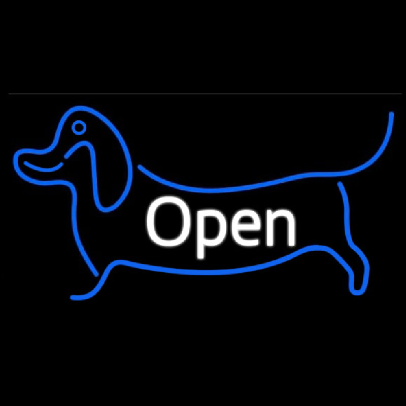 Custom Dog Logo Open 2 Neon Sign USA