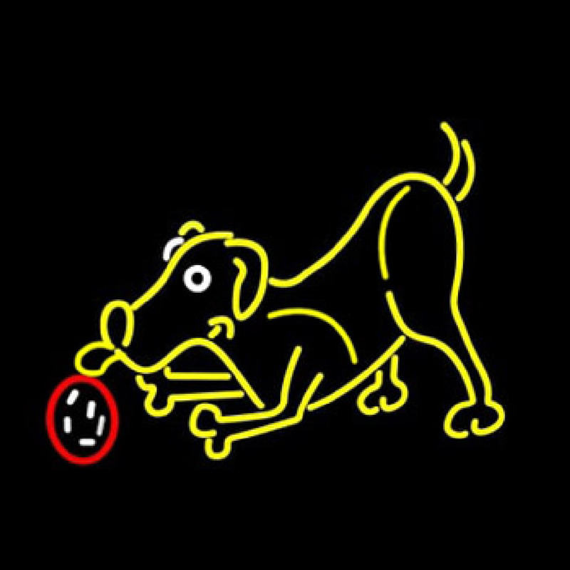 Custom Dog Play With Ball Neon Sign USA