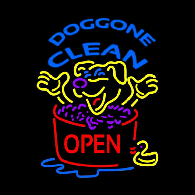 Custom Doggone Clean Open Neon Sign USA