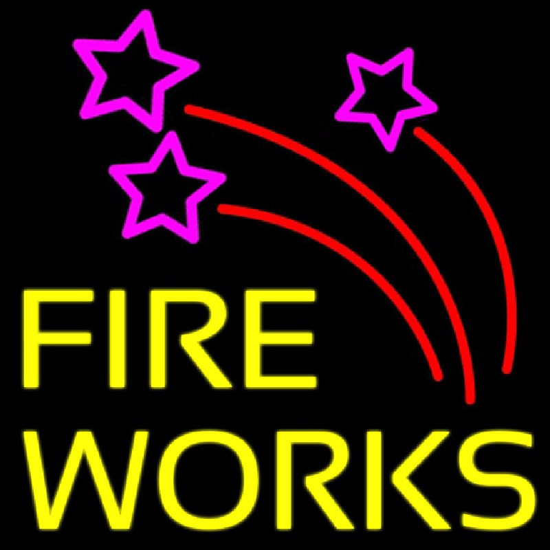 Custom Double Stroke Fire Works 2 Neon Sign USA