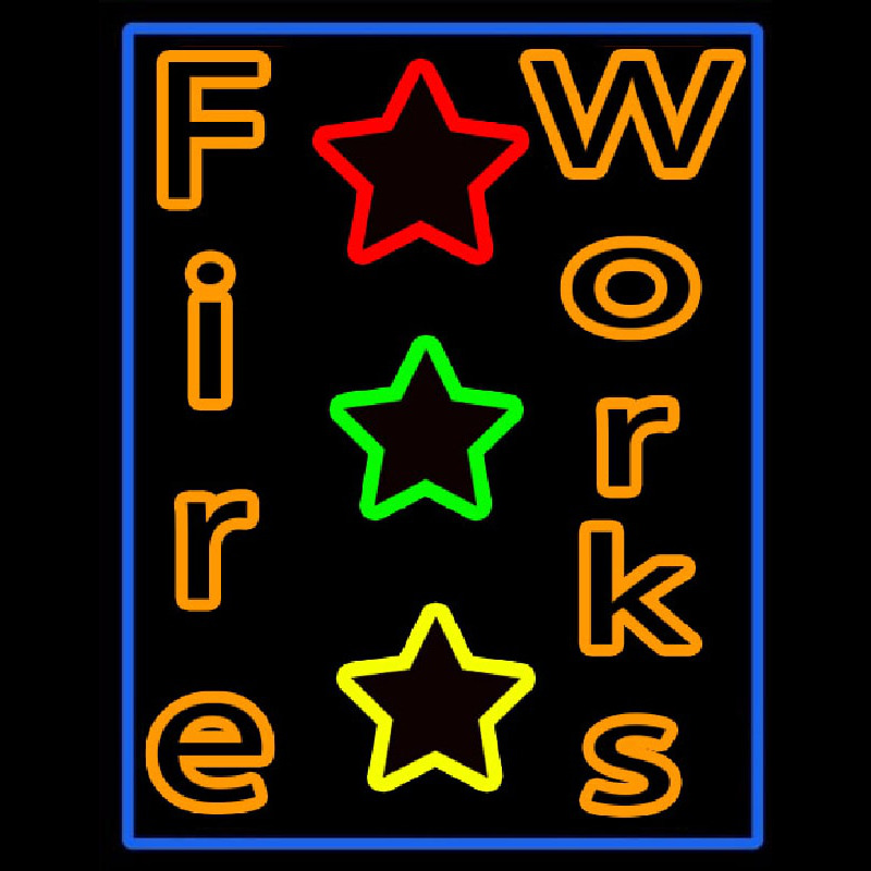 Custom Double Stroke Fireworks Neon Sign USA