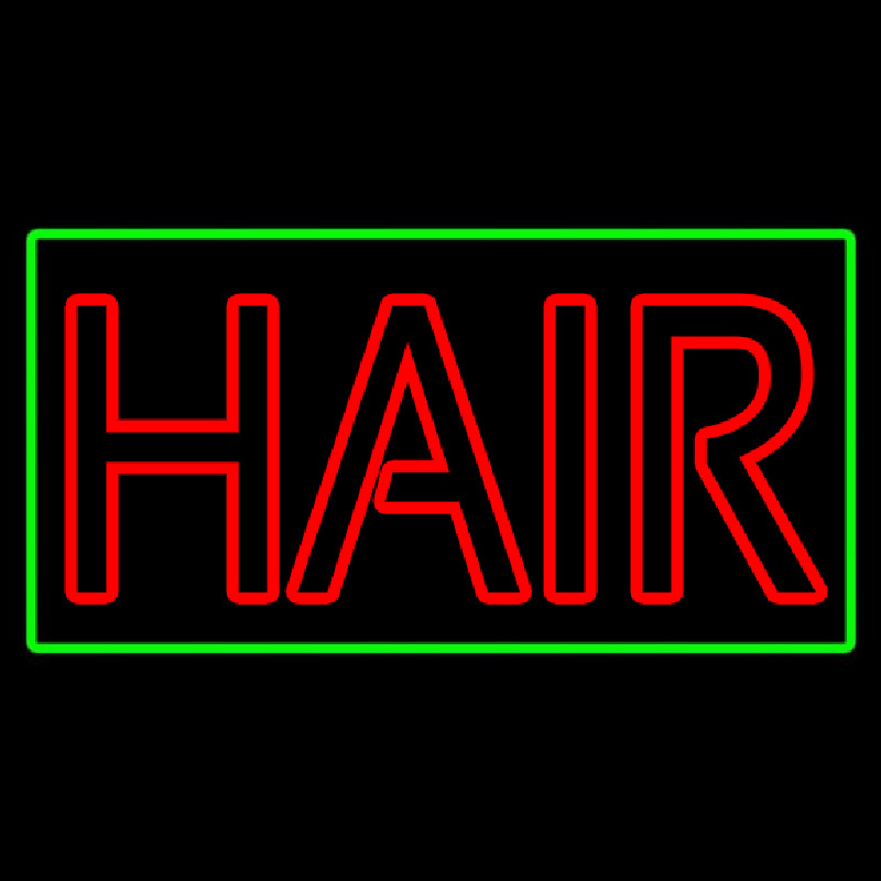 Custom Double Stroke Hair With Green Border Neon Sign USA