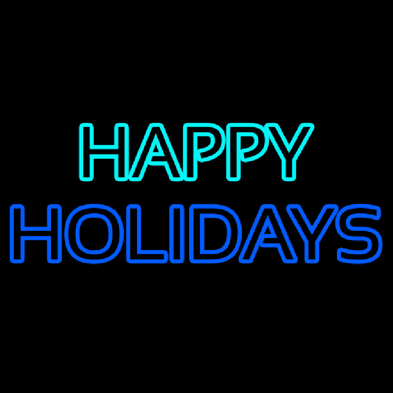 Custom Double Stroke Happy Holidays Neon Sign USA