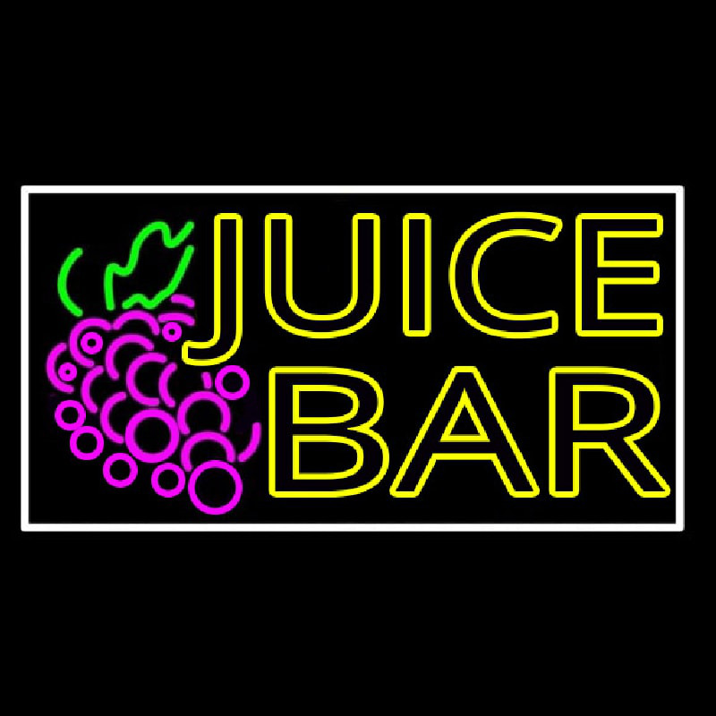Custom Double Stroke Juice Bar With Grapes Neon Sign USA