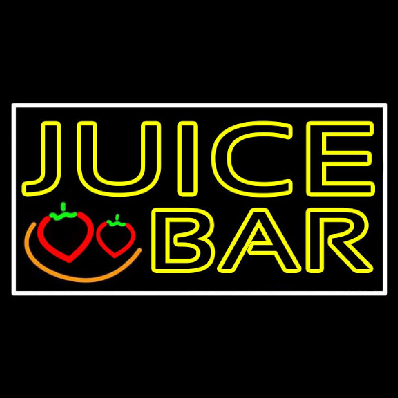 Custom Double Stroke Juice Bar With Strawberries Neon Sign USA