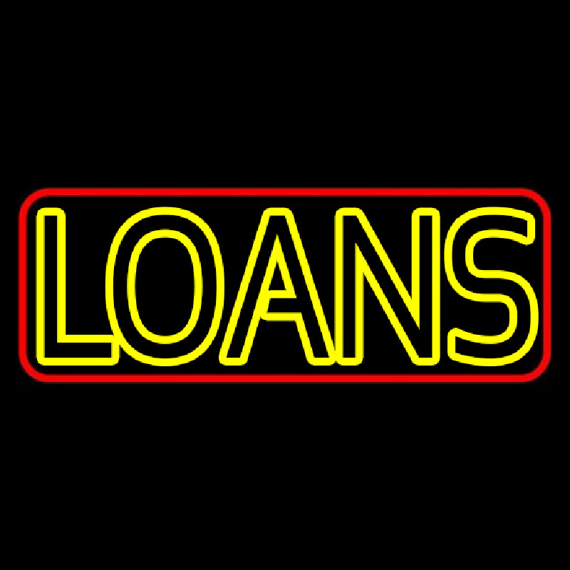 Custom Double Stroke Loan With Red Border Neon Sign USA