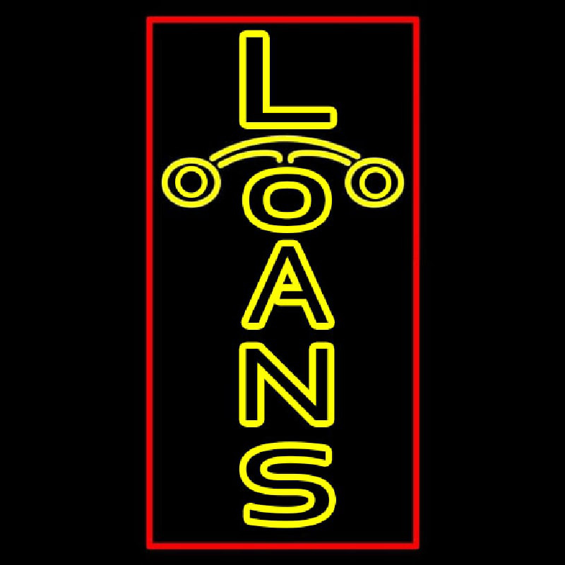 Custom Double Stroke Loan With Red Border Neon Sign USA