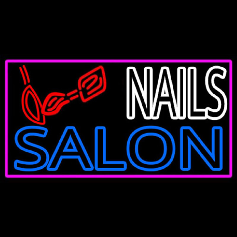 Custom Double Stroke Nail Salon Logo Neon Sign USA
