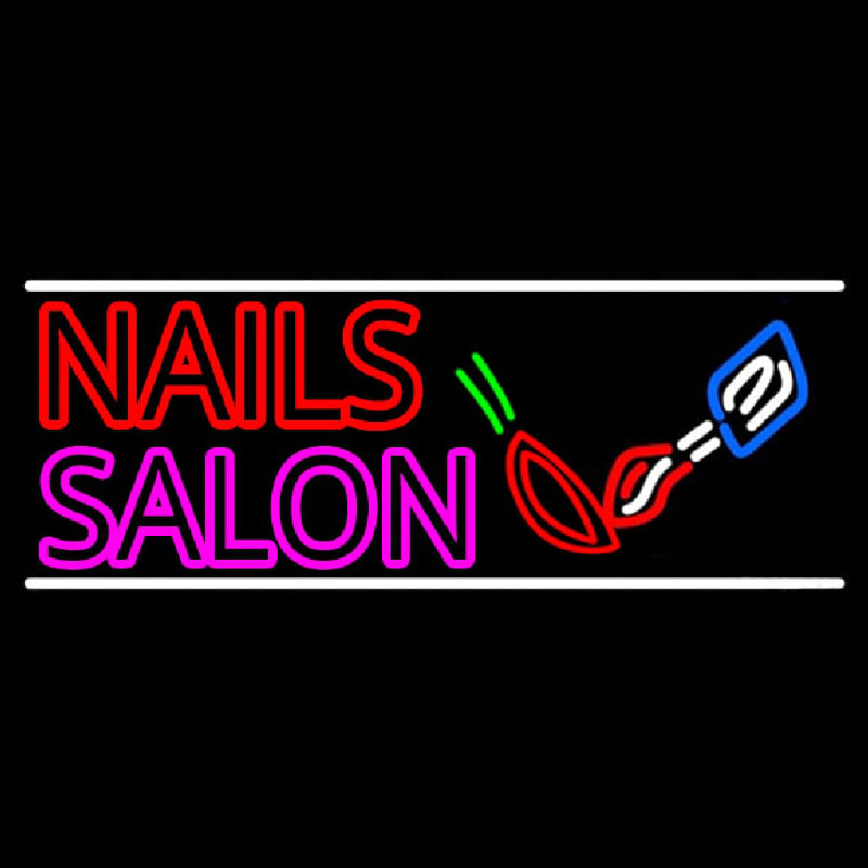Custom Double Stroke Nail Salon Logo Neon Sign USA