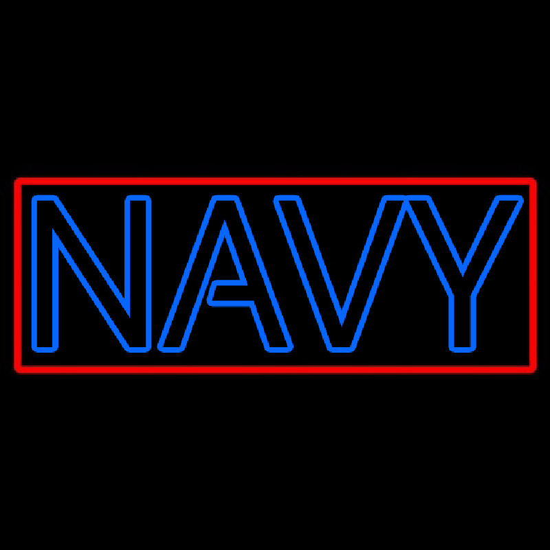 Custom Double Stroke Navy Neon Sign USA
