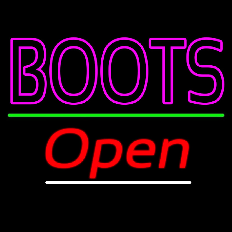 Custom Double Stroke Pink Boots Open Neon Sign USA
