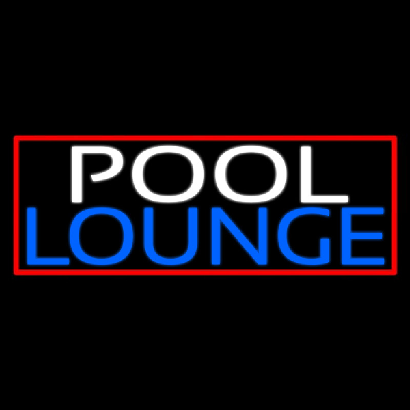 Custom Double Stroke Pool Lounge With Red Border Neon Sign USA