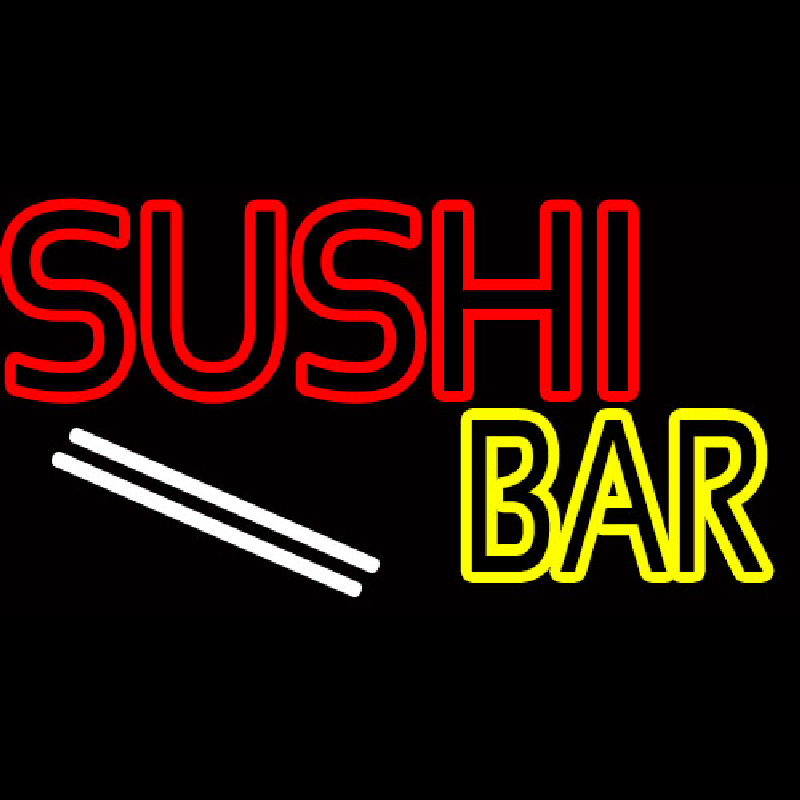 Custom Double Stroke Sushi Bar  Neon Sign USA