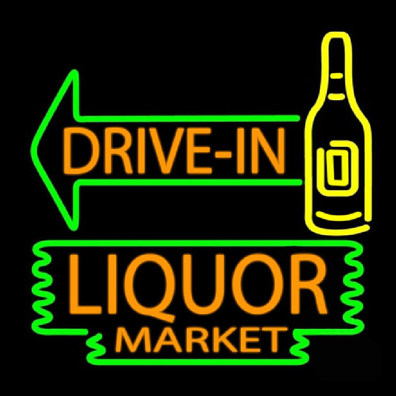 Custom Drive In Liquor Market Neon Sign USA