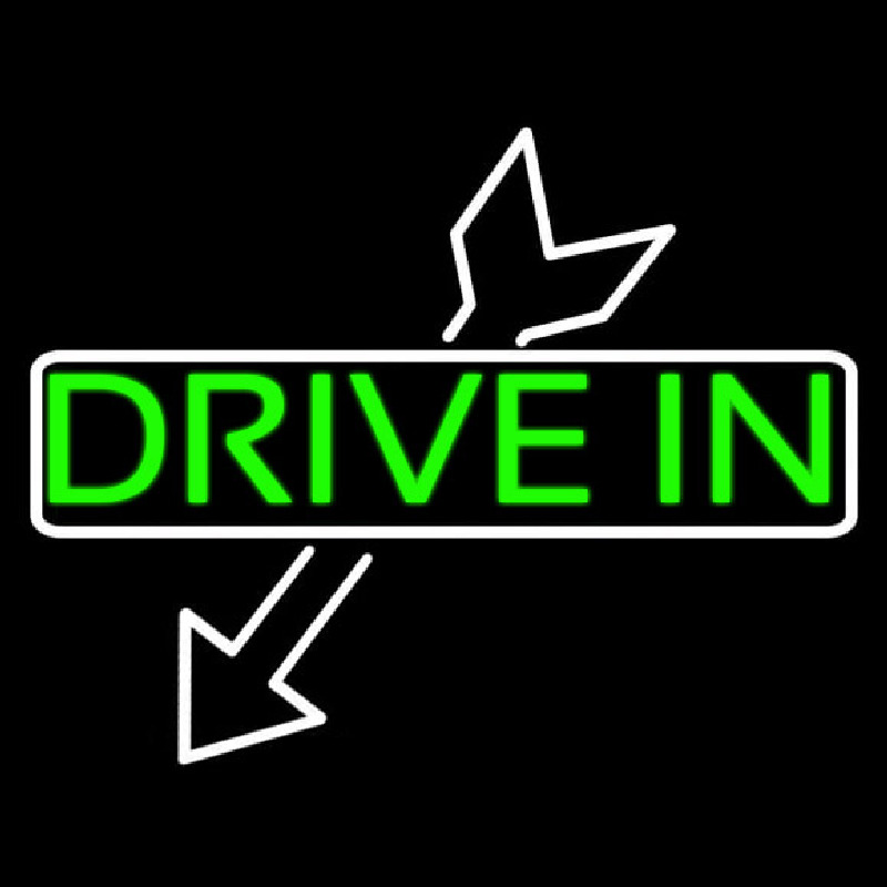 Custom Drive In With Arrow Neon Sign USA