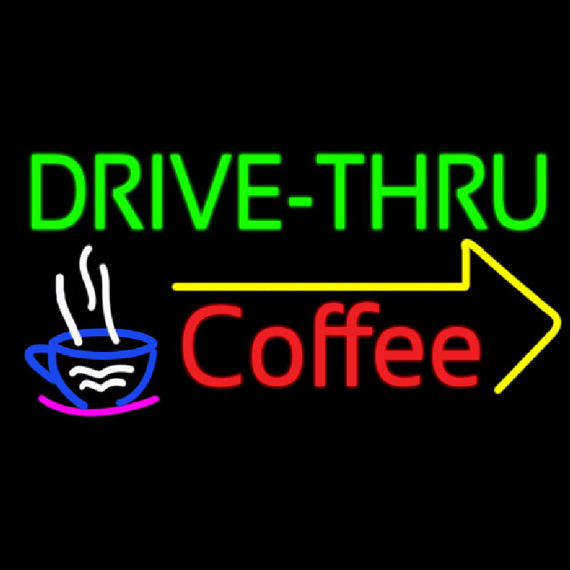 Custom Drive Thru Coffee Neon Sign USA