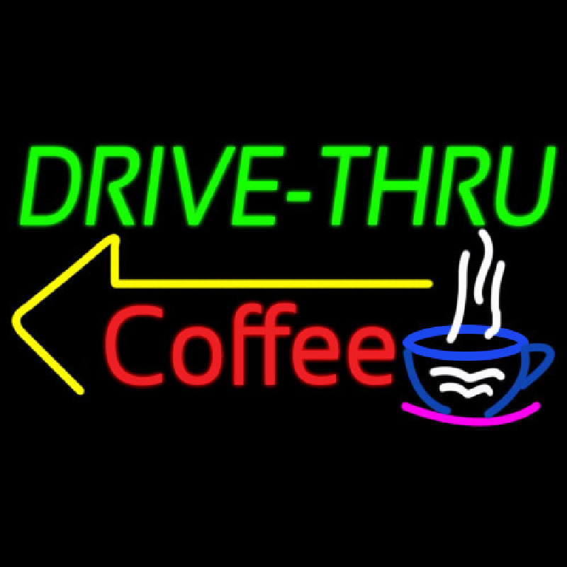 Custom Drive Thru Coffee Neon Sign USA