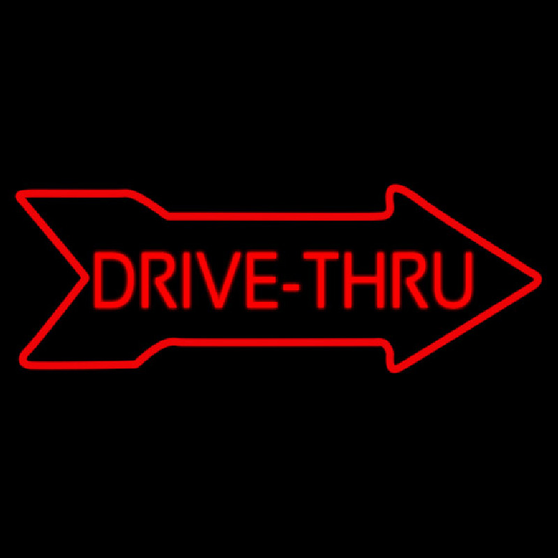 Custom Drive Thru With Arrow Neon Sign USA