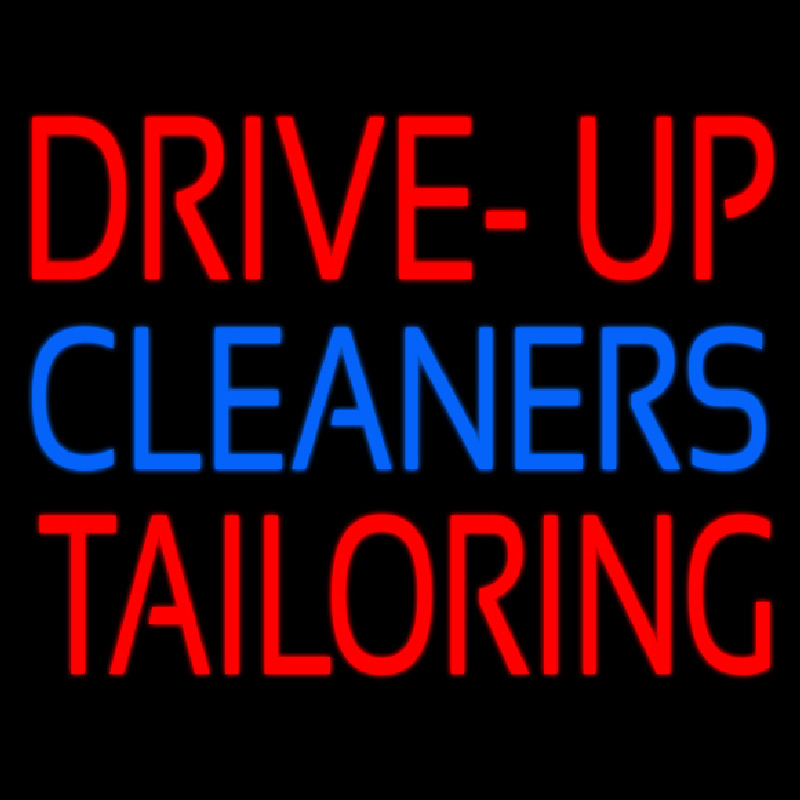 Custom Drive Up Cleaners Tailoring Neon Sign USA